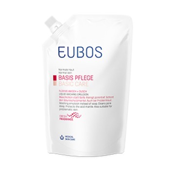 مستحلب غسيل سائل Eubos Refill ، سائل منظف للوجه / الجسم 400 مل