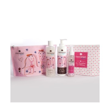 Messinian Spa Daughter & Mommy Shower Gel 300ml & Body Milk 300ml & Hair & Body Mist 100ml Free Gift Cosmetic Bag