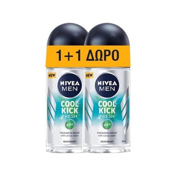 Nivea Men Promo Cool Kick Fresh Roll On Αποσμητικό 48h 2x50ml
