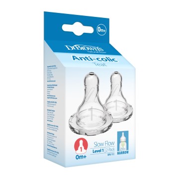 Dr.Browns Natural Flow Anti-Colic Θηλή Αργής Ροής Επίπεδο 1 Μπιμερό...