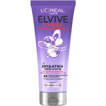 LOreal Paris Elvive Hydra Hyaluronic Moisturizing Night Cream for Dehydrated Hair 200ml