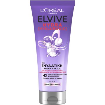 LOreal Paris Elvive Hydra Hyaluronic Crema notte idratante per capelli disidratati 200 ml