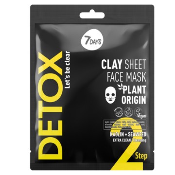 7DAYS Step 2 Detox Clay Sheet Face Mask with Kaolin & Seaweed, 12g 7DAYS Step 2 Detox Clay Sheet Face Mask with Kaolin & Seaweed, 12g