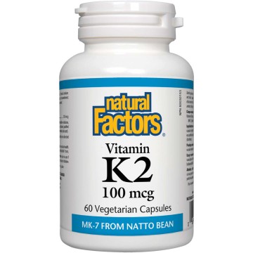 Natural Factors Vitamin K2 100 mcg, 60 Vegetarian Capsules Natural Factors Vitamin K2 100 mcg, 60 Vegetarian Capsules