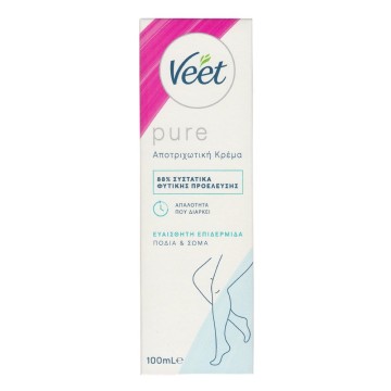 Veet Pure Αποτριχωτική Κρέμα για Ευαίσθητες Επιδερμίδες 100ml Veet Pure Αποτριχωτική Κρέμα για Ευαίσθητες Επιδερμίδες 100ml