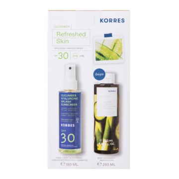 Korres Promo Cucumber Hyaluronic Splash Sunscreen Face & Body SPF30 150ml & Body Cleanser 250ml