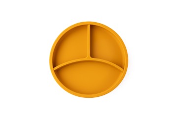 Pllakë thithëse silikoni Eco Rascals me ndarës të lëvizshëm Mustardë