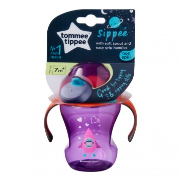 Tommee Tippee Trainingsbecher mit weichem Mund und Griffen, 230 ml, ab 7 Monaten