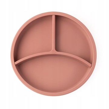 Eco Rascals Silicone Suction Plate with Removable Divider Pink