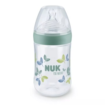 Nuk For Nature Μπιμπερό Πράσινο με Θηλή Σιλικόνης Μέτρια Ροή για 0m...