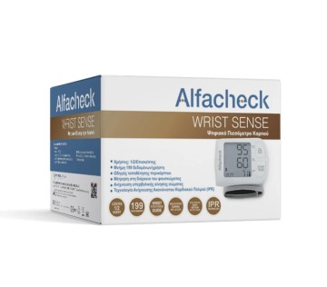 Alfacheck Wrist Sense Ψηφιακό Πιεσόμετρο Καρπού, 1 Τεμάχιο Alfacheck Wrist Sense Ψηφιακό Πιεσόμετρο Καρπού, 1 Τεμάχιο