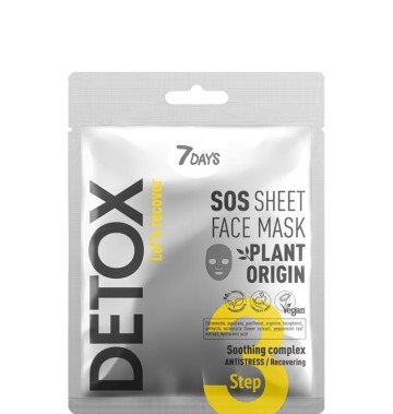 7DAYS Step 1 Detox SOS Sheet Face with Soothing Complex, 25g 7DAYS Step 1 Detox SOS Sheet Face with Soothing Complex, 25g