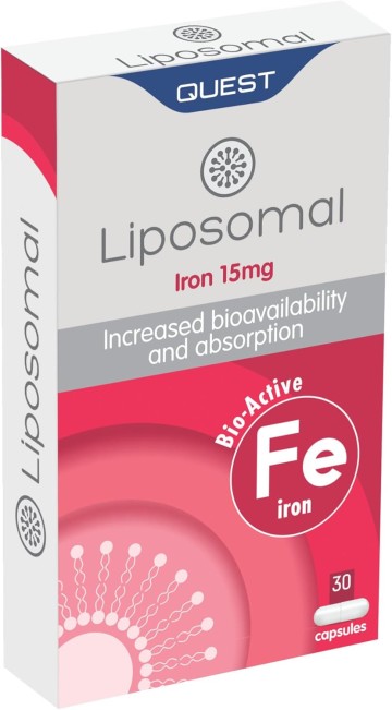 Quest Liposomal Iron 15mg, 30 Capsules Quest Liposomal Iron 15mg, 30 Capsules