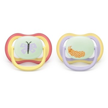 Philips Avent Ultra Air Night, Ορθοδοντική Πιπίλα Νυκτός Κίτρινο/Μω...