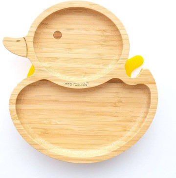 Eco Rascals Bamboo Suction Plate Duck Yellow