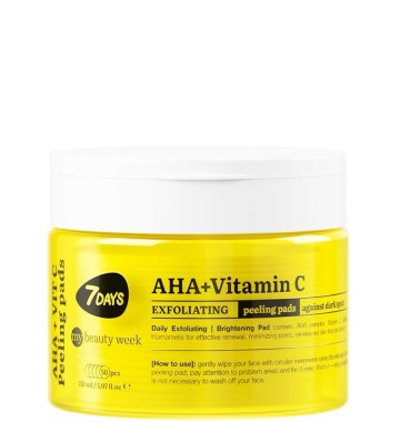 7DAYS AHA+Vitamin C Exfoliating Face Peeling Pads, 50 τεμάχια