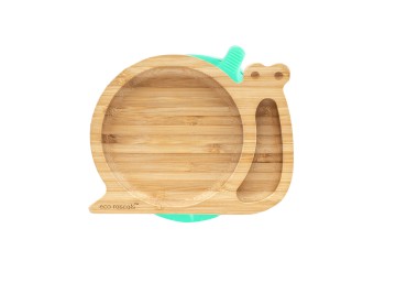 Eco Rascals Bamboo Suction Plate Snail Green