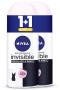 Nivea Deodorante Rollon Nero e Bianco Trasparente Invisibile 50ml 1+1 Regalo