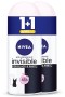 Nivea Αποσμητικό Rollon Black & White Clear Invisible 50ml 1+1 Δώρο