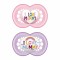 Mam Silicone Pacifiers I Love Mummy for 6-16 months 2 pcs Pink/Purple