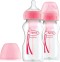 Dr. Browns Options+ Biberon Rose en Plastique avec Col Large et Tétine en Silicone 270 ml 2pcs