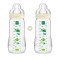 Mam Easy Active Kunststoff-Babyflaschenset mit Silikonsauger, Weiß/Tief, für 4+ Monate, 2 Stück, 330 ml