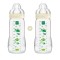 Mam Easy Active Biberon en Plastique avec Tétine en Silicone Blanc/Profond pour 4+ mois 2pcs 330ml