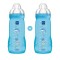 Mam Easy Active Kunststoff-Babyflaschenset mit Silikonsauger für 4+ Monate, blauer Boden, 2 Stück, 330 ml
