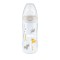 Nuk Пластмасова бебешка бутилка First Choice Plus Силиконов биберон за контрол на температурата 6-18 месеца Сиво с животни 300 ml