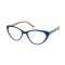 طول النظر الشيخوخي - نظارات القراءة E205 الفراشة الزرقاء مع ذراع خشبية