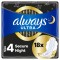 Always Ultra Secure Night (Μέγεθος 4) Σερβιέτες με Φτερά 18τμχ