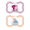 Mam Orthodontic Air Silicone Pacifiers for 16+ months Purple/Orange 2pcs