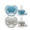 Philips Avent Πιπίλες Ultra Soft Μπλε-Γκρι  SCF091/17, 6-18m 2τμχ