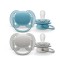 Пустышки Philips Avent Ultra Soft Сине-серые SCF091/17, 6-18 м 2 шт.