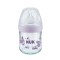 Nuk Glass Baby Bottle التحكم في درجة الحرارة بحساسية الطبيعة مع حلمة سيليكون مقاس 0-6 أشهر Purple Bunny 120ml