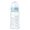 Korres Agali Синяя стеклянная детская бутылочка с силиконовой соской среднего потока 3 м+ 230 мл