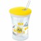 Nuk Action Cup Gelber Kunststoffbecher mit Strohhalm für Katzen ab 12 Monaten, 230 ml