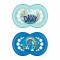 Mam Silicone Pacifiers I Love Daddy for 6-16 months 2 pieces Blue/Ciel
