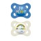 Mam Ciucci in silicone I Love Mummy per 2-6 mesi 2 pezzi Blu/Bianco