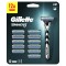 Gillette Mach3 Handle with 3 Blade Replacement Heads & Lubricating Tape 12pcs