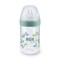 Nuk For Nature Пластмасова бебешка бутилка със силиконов биберон със среден поток, зелено 6-18 м, 260 мл