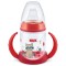 Nuk First Choice Biberon d'Apprentissage avec Anses 6m+ Rouge avec Raton Laveur 150ml