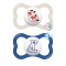Mam Supreme Orthodontic Silicone Pacifiers for 16+ months Beige/Blue 2pcs
