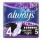 Always Platinum Secure Night (Size 4) Napkins With Feathers 5pcs