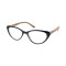 طول النظر الشيخوخي - نظارة قراءة E204 سوداء على شكل فراشة وذراع خشبي