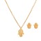 Ensemble collier/boucles d'oreilles Dalee Hamsa Hand en acier inoxydable