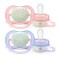 Avent Ultra Air Πιπίλα Νυχτός για Κορίτσι με Ροζ και Μωβ Αστεράκι 0...