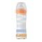 Chicco Well Being Glas-Babyflasche Orange mit blauen und grauen Streifen ab 0 Monaten, 240 ml