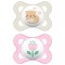 Mam Original Orthodontic Rubber Pacifiers for 2-6 months White/Pink 2pcs
