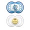 Mam Orthodontic Silicone Pacifiers for 16+ months Original Blue/Transparent 2pcs